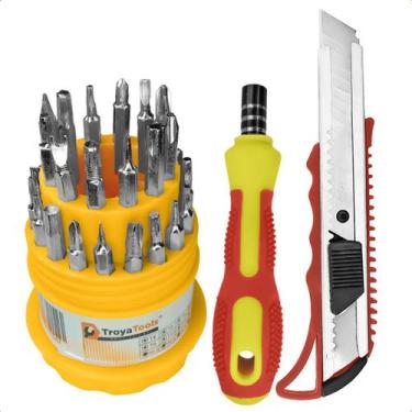 Imagem de Kit De Ferramentas Precisão 31 Peça E Estilete Profissional - Barcelon