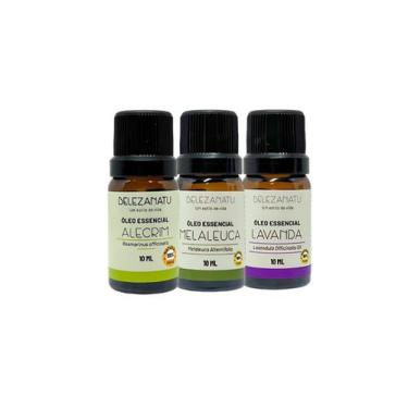 Imagem de Kit 03 óleos essenciais alecrim melaleuca e lavanda belezanatu