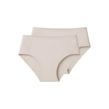 Imagem de Kit com 2 Calcinhas Alta Liz 50398, Bege, M