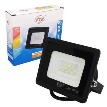 Imagem de Refletor Led 10W Bivolt Branco Frio Ip66 - CTB, 110V/220V