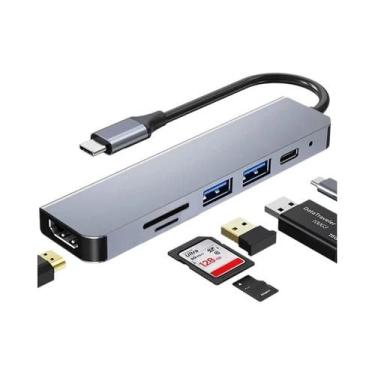 Imagem de Estação de acoplamento tipo C 8 em 1, com um hub USB C com portas RJ45