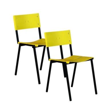 Imagem de Cadeira ISO Empilhavel Com 2 Unidades - Lamar Design, Amarelo