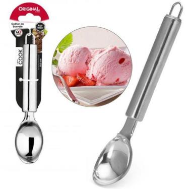 Imagem de Colher / concha de sorvete de inox cook 19,5cm na cartela - ORIGINAL L