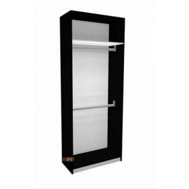 Imagem de Armário Duas Araras - 90 x  41 x  230 em MDF Cor Carbono - MMF