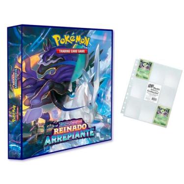 Imagem de Álbum Pasta Fichário Pokemon com 10 Folhas YES 9 Bolsos Espada e Escud