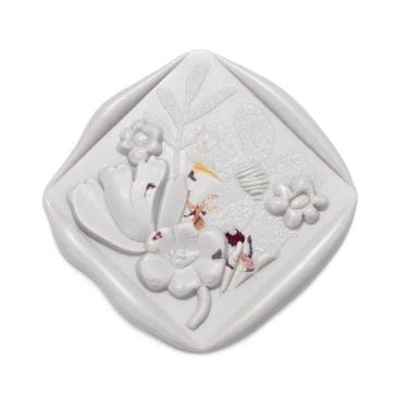 Imagem de Eisumy 50 adesivos quadrados florais de lacre de cera adesivos de selo de envelope cinza para casamento/aniversário/chá de bebê/ação de graças/convite/adesivo de envelope de negócios