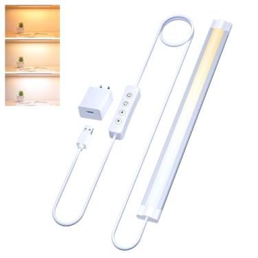 Imagem de Iluminação sob o armário tira de luzes LED para armário de 30,5 cm com carregador USB, 3 níveis CCT (3000k/4000k/6000k), luminárias reguláveis sob balcão para cozinha, prateleira, bancada de trabalho