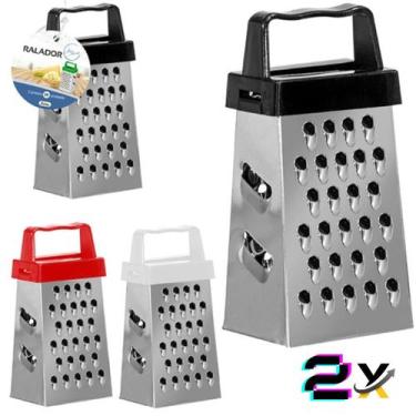 Imagem de Kit 2 Mini Ralador Inox 4 Faces p/ Queijos e Legumes 9cm - zein
