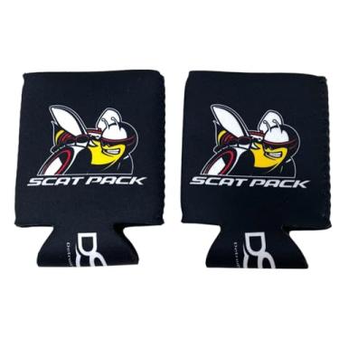 Imagem de Dodge Scat Pack Premium Neoprene Can Cooler – Licenciado HEMI Grau Profissional Isolado Acessórios para Entusiastas de Muscle Car (pacote com 2)