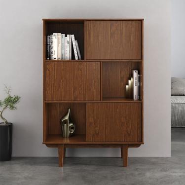 Imagem de Livreiro Escritório Com Divisórias Funcional Madeira Castanho Simona