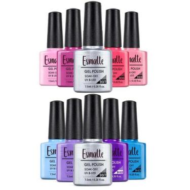 Imagem de Kit 10 Esmaltes Gel FN/D&z/Lirio/Bella Rosa Unhas Uv Led - Gata Pintad