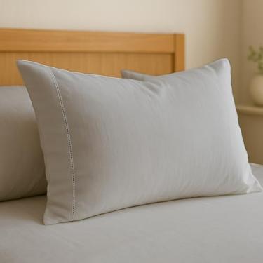 Imagem de Fronha Branca 600 Fios 100% Algodão Toque Macio Acetinado (10, Cinza)