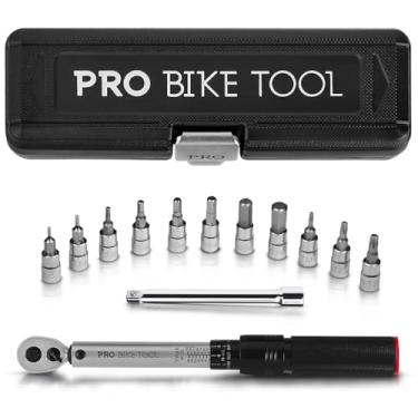 Imagem de PRO Bike Tool Conjunto de chave de torque e chave de fenda de torque - ferramenta de precisão para manutenção de bicicleta - 1/4 polegada - 2,2 a 16,9 Nm - kit completo com Allen, Torx, extensão - com