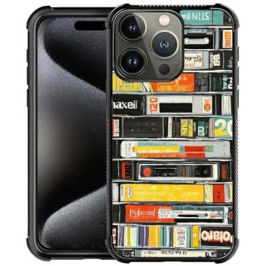 Imagem de Toulas Capa para iPhone 16 Pro Max, design retrô de fitas VHS, proteção completa à prova de choque, anti-arranhões, capa de TPU, capas para homens e mulheres
