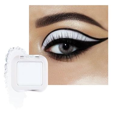 Imagem de HHLTOH Paleta de maquiagem de sombra fosca montável única - tons brancos | Pó cremoso prensado para facilitar a mistura | Mini paleta de viagem para mulheres | Maquiagem natural para os olhos do dia a