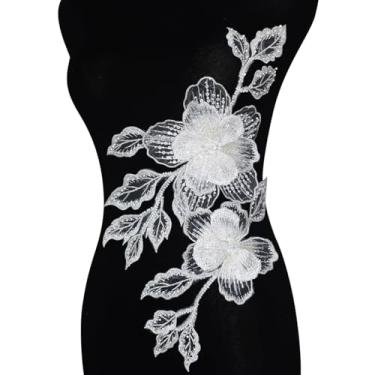 Imagem de HHQ Feito à mão com aplique de strass contas de costura pedras guarnição de renda brilhante prateado costurar em lantejoulas acessório de corpete com contas de cristal para vestidos de casamento roupas decorativas DIY (AP03-WH)