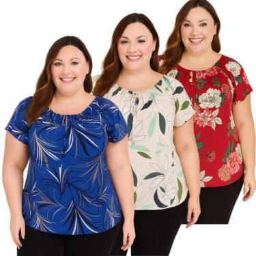 Imagem de Kit 3 Blusa Feminina malha Fria Liganete Soltinhas Confortáveis - PMQ,