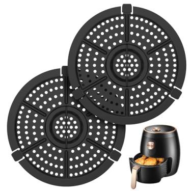 Imagem de KTZCTPCA Frigideira Air Fryer, bandeja de peças de reposição antiaderente para fritadeira a ar, substituição de bandeja de prato mais crocante, panela de cozimento a ar quente, bandeja de crocante