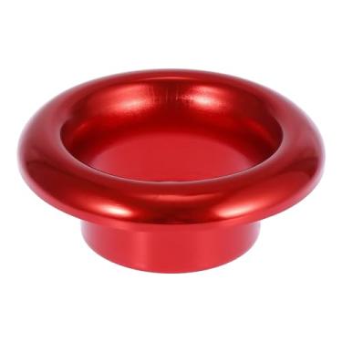Imagem de X AUTOHAUX Adaptador de pilha de velocidade Bellmouth de liga de alumínio de 10 cm modificado para carro turbo buzina de admissão de ar capa decorativa vermelha
