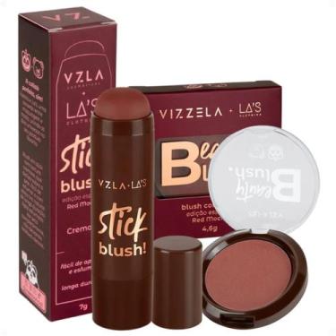 Imagem de Kit Vizzela La's Clothing Red Mocha: Blush Stick e Compacto
