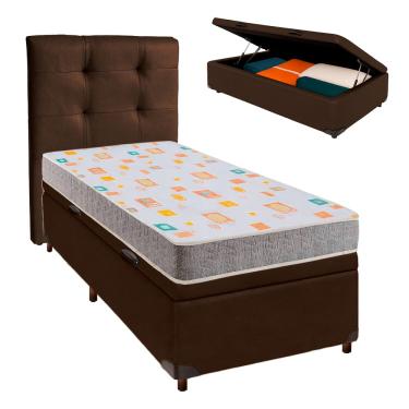 Imagem de Kit Cama Box Bau + Cabeceira + Colchão Solteiro D20 - D20 - Inducol
