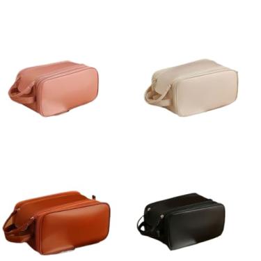 Imagem de Bolsa De Maquiagem De Grande Capacidade Para Mulheres Portátil De Viagem Multifuncional De Couro À Prova D'água (4ziper Aleatorio)