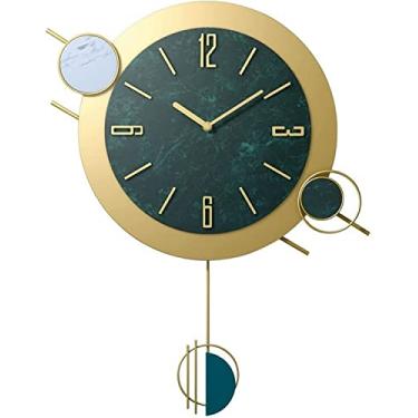 Imagem de Relógio de parede relógio de arte moderna relógio de parede sem tiquetaque, relógio de parede decoração com pêndulo, design de relógio escolar, funciona com pilhas e silencioso, relógio sem tiquetaque