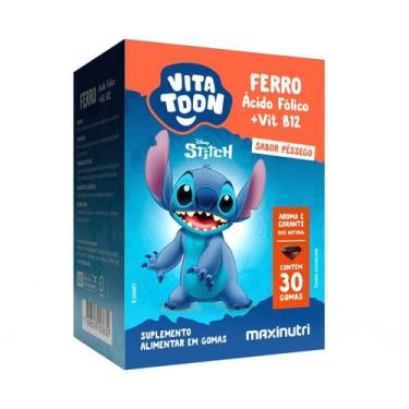 Imagem de Vitatoon Stitch Ferro (AC. Fólico + Vit. B12) Sabor Pessêgo 30 Gomas -