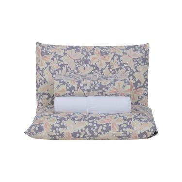 Imagem de Jogo De Lençol 4 Peças Casal Percal 180 Fios Homme 60% Algodão 40% Poliéster - Peplum Salmão