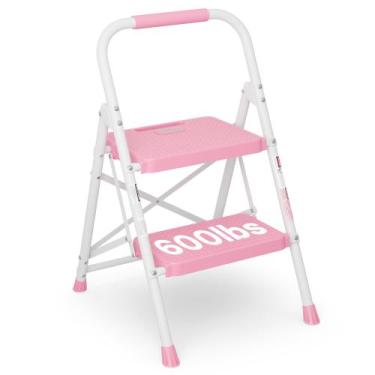 Imagem de Escada BONTEC em aço portátil dobrável de 2 degraus com 272 kg de carg