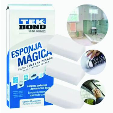 Imagem de Kit 3x Esponja Mágica TekBond Limpeza Pesada Casa Carro Loja