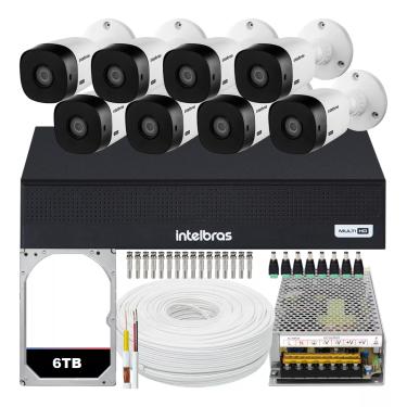 Imagem de Kit Cftv 8 Cameras Segurança Full Hd Vhl 1220 Dvr Intelbras 3008 6tb