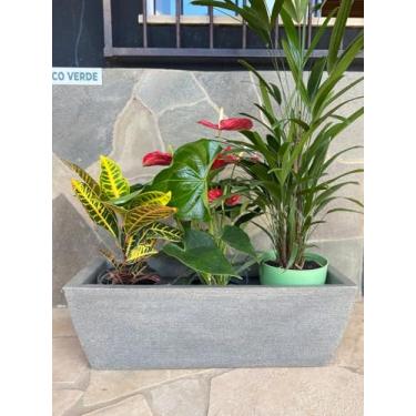 Imagem de VASO POLIETILENO JARDINEIRA DECORATIVAS P/PLANTAS E JARDINS (Cimento)