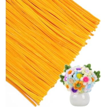 Imagem de IOOLEEM Limpadores de cachimbos, 200 peças amarelo dourado para girassóis, materiais para artes e artesanato, ideias para atividades de projetos de arte.
