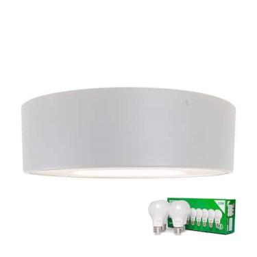 Imagem de Plafon Taschibra Sushi Redondo Com 4 Lâmpadas 6500k Bivolt Branco