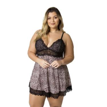 Imagem de Camisola Sexy Plus Size S/ Bojo Liganete - Daguth, Poá, 48, Feminino