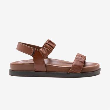 Imagem de Papete Feminina Iris Couro Marrom - Democrata, 36