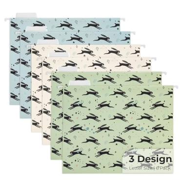 Imagem de Y YOMA Pacote com 6 pastas de arquivo decorativas tamanho carta tabuleiro de damas organizador de pastas de arquivo bonito para armário de arquivo, escritório, casa, com abas ajustáveis de corte 1/5,