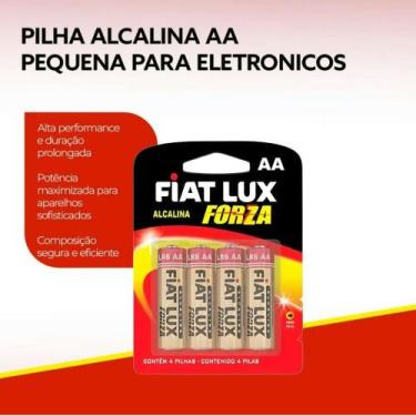 Imagem de Pilha Alcalina AA Pequena Kit Com 4 Unidades Longa Duração - Fiat Lux