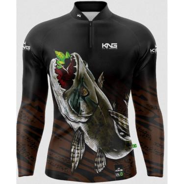 Imagem de Camiseta de Pesca Proteção Solar UV 50+ King Brasil (KFF644)