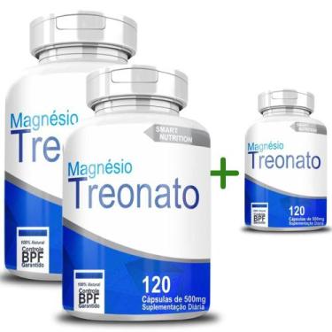 Imagem de Magnésio Treonato 120 Cápsulas Kit 03 Unidades - 4Elementos