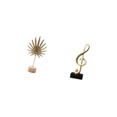 Imagem de Fenteer Escultura Nórdica Abstrata de Folha de Metal E Nota Musical, Estatueta Criativa de Resina, Ornamento de Mesa para Festa em Casa, Peça Central de Mesa,