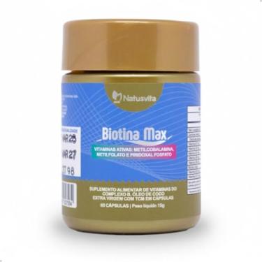 Imagem de 60 cápsulas Biotina Max 45mcg Forma Ativa + B1 B2 B3 B5 B6 B9 B12 com TCM e Óleo de Coco em softgel