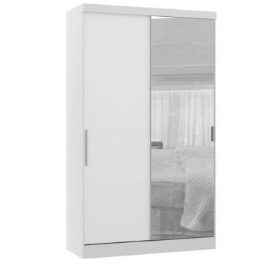 Imagem de Guarda Roupa Modulado 38cm 1 Porta Alpes Luciane Móveis Branco Pf Com Grey Sky Pf
