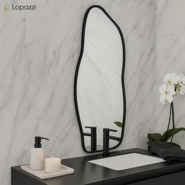 Imagem de Espelho Orgânico 90x40cm Moldura em Alumínio Corpo Inteiro Grande Magn