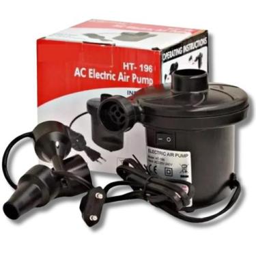 Imagem de Bomba De Ar Elétrica 110V Com 3 Bicos Para Colchão Piscina Infláveis H