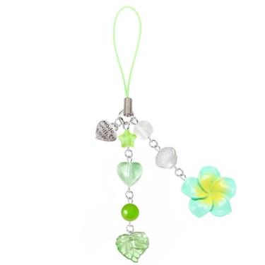 Imagem de Amuletos de telefone com flores de hibisco, lindas flores tropicais havaianas Y2K, correias para celular artificiais, estrela, coração, contas, verão, flores, acessórios de praia, decoração kawaii