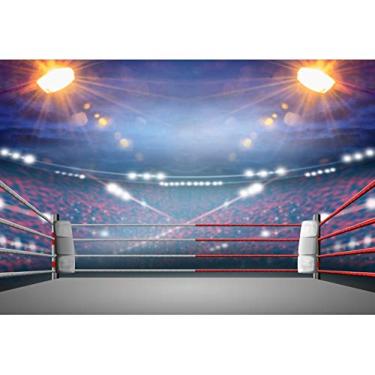 Imagem de Yeele Anel de boxe de 3 x 2,4 m, pano de fundo para fotografia de estádio de iluminação, boxe, arena, fundo para crianças, aniversário, festa temática, meninos, homens, retrato, cabine fotográfica