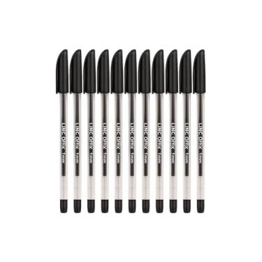 Imagem de Canetas esferográficas, ponta média (1,0 mm), tinta preta, canetas biro, pacote com 10 (preto)