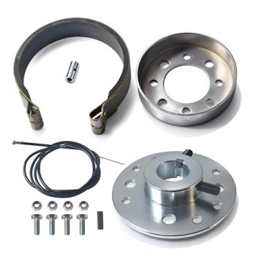 Imagem de MERZHCHARE Pino de faixa de freio a tambor de 10 cm com cabo de 165 cm para Go Kart furo de 2,5 cm e chave de 1/4" para mini bicicleta 12cc 196cc 6,5hp Dune Buggies Drift Trike Heavy Duty Go Kart Cart com kit de ferragens